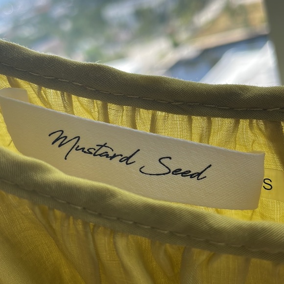 Mustard Seed One Shoulder Chartreuse Dress Small - Picture 3 of 10